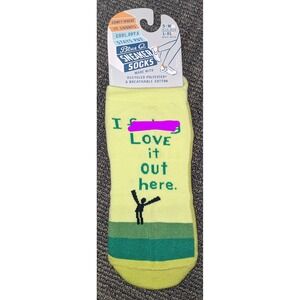 Adult Humor Unisex Sneaker Socks Effing Love It Out Here Blue Q L-XL NWT Yankee‎